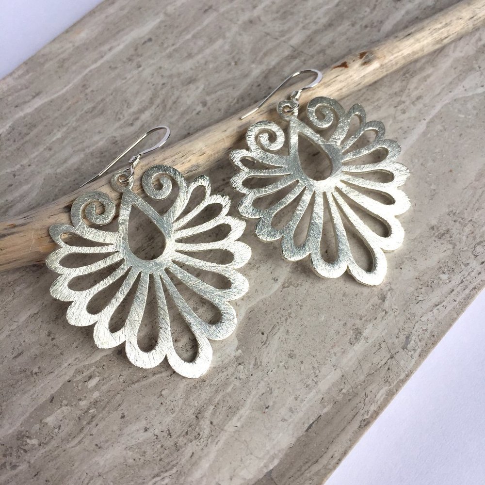 Sterling Silver or Gold art deco Earrings